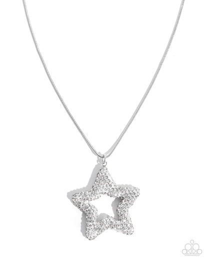Star-shaped silver pendant on a white background