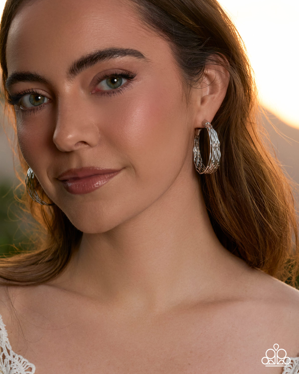 Real Radiance silver hoop earring detail