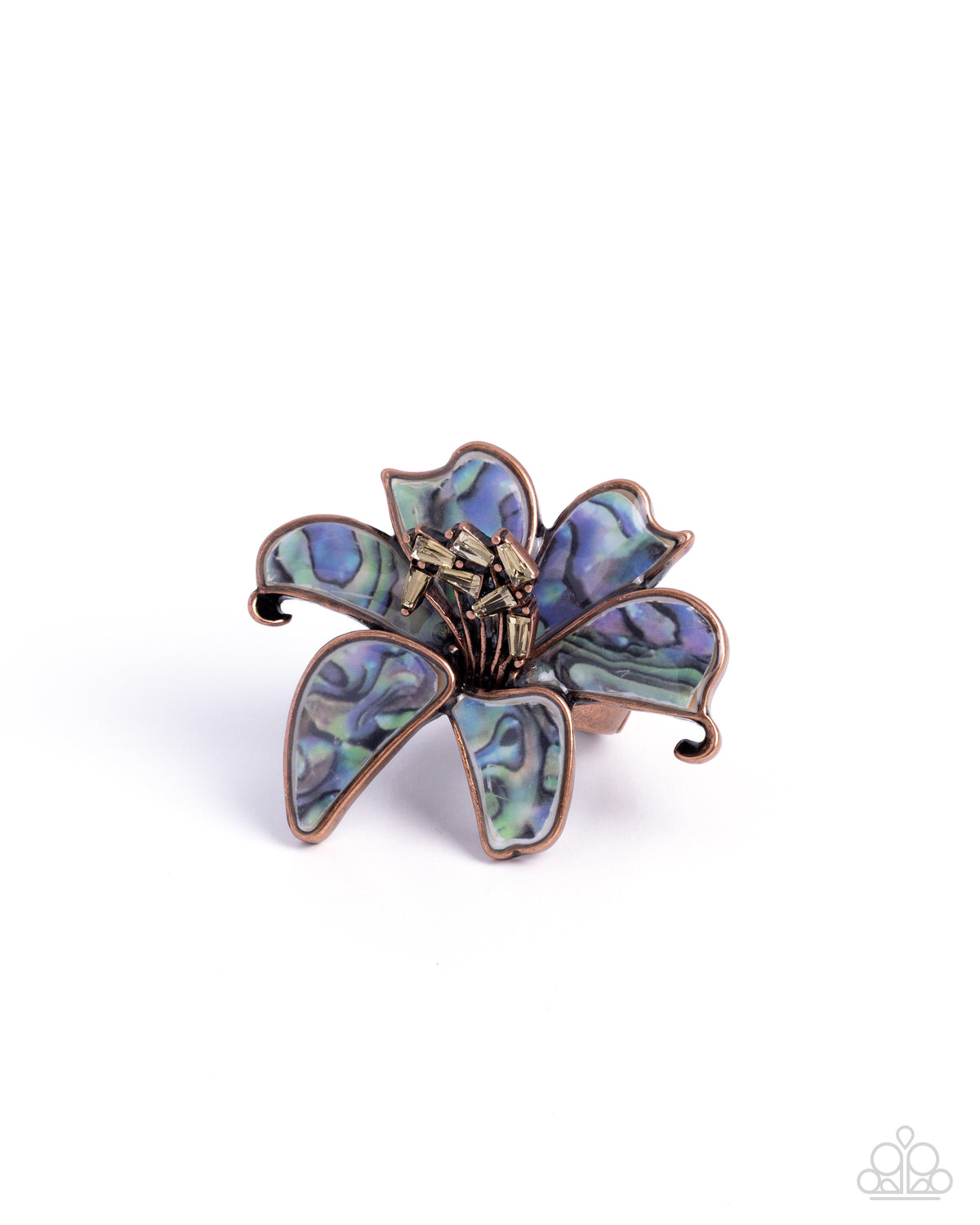 Springtime Shells copper floral ring by Jewelry by Bretta