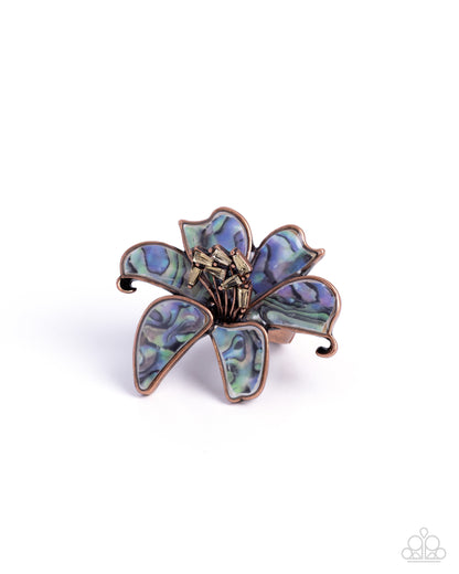 Springtime Shells copper floral ring by Jewelry by Bretta