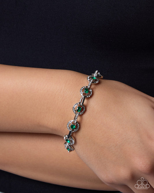 Twinkle Tour green rhinestone bracelet alternate product view
