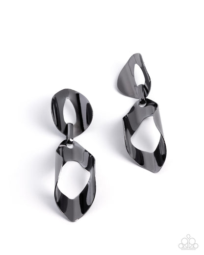 Iconic Illusion Black Earrings