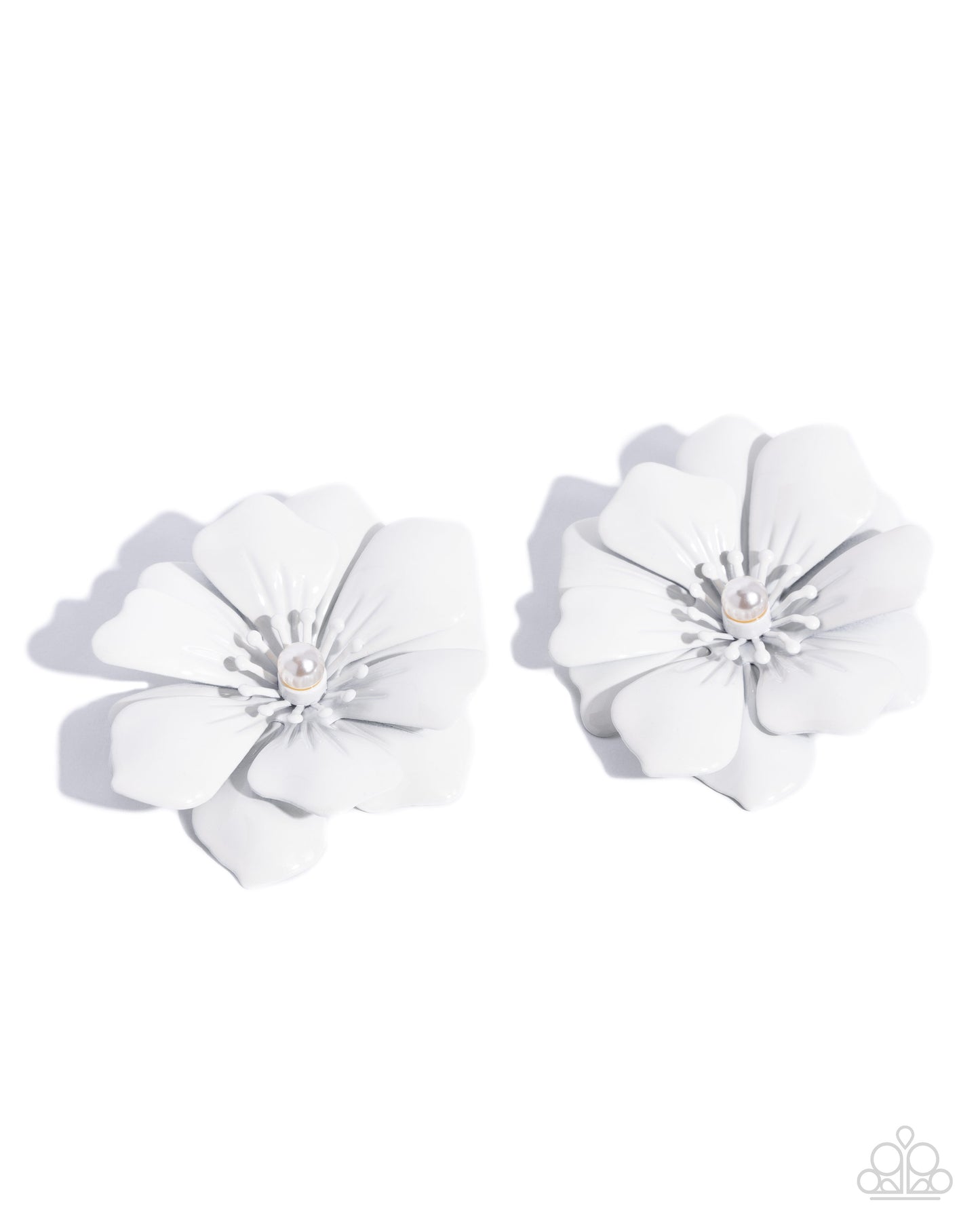 Floral Fortitude White Earrings - Jewelry by Bretta