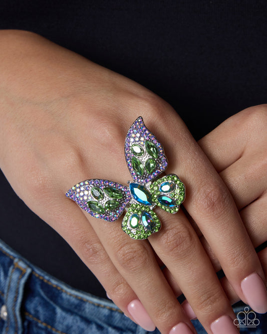 Shimmery Singularity Green Ring