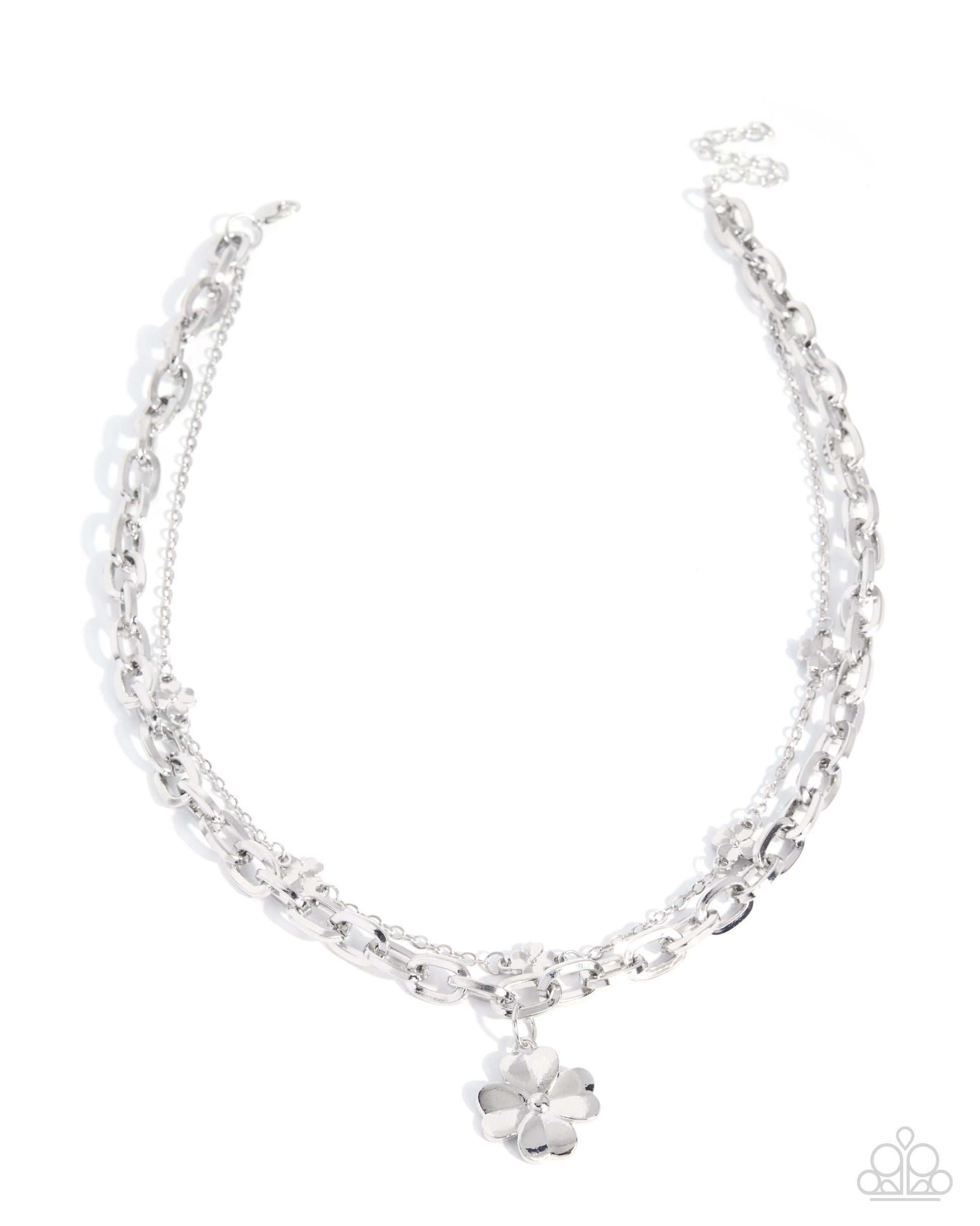 Blunt Blossoms Silver Necklace 