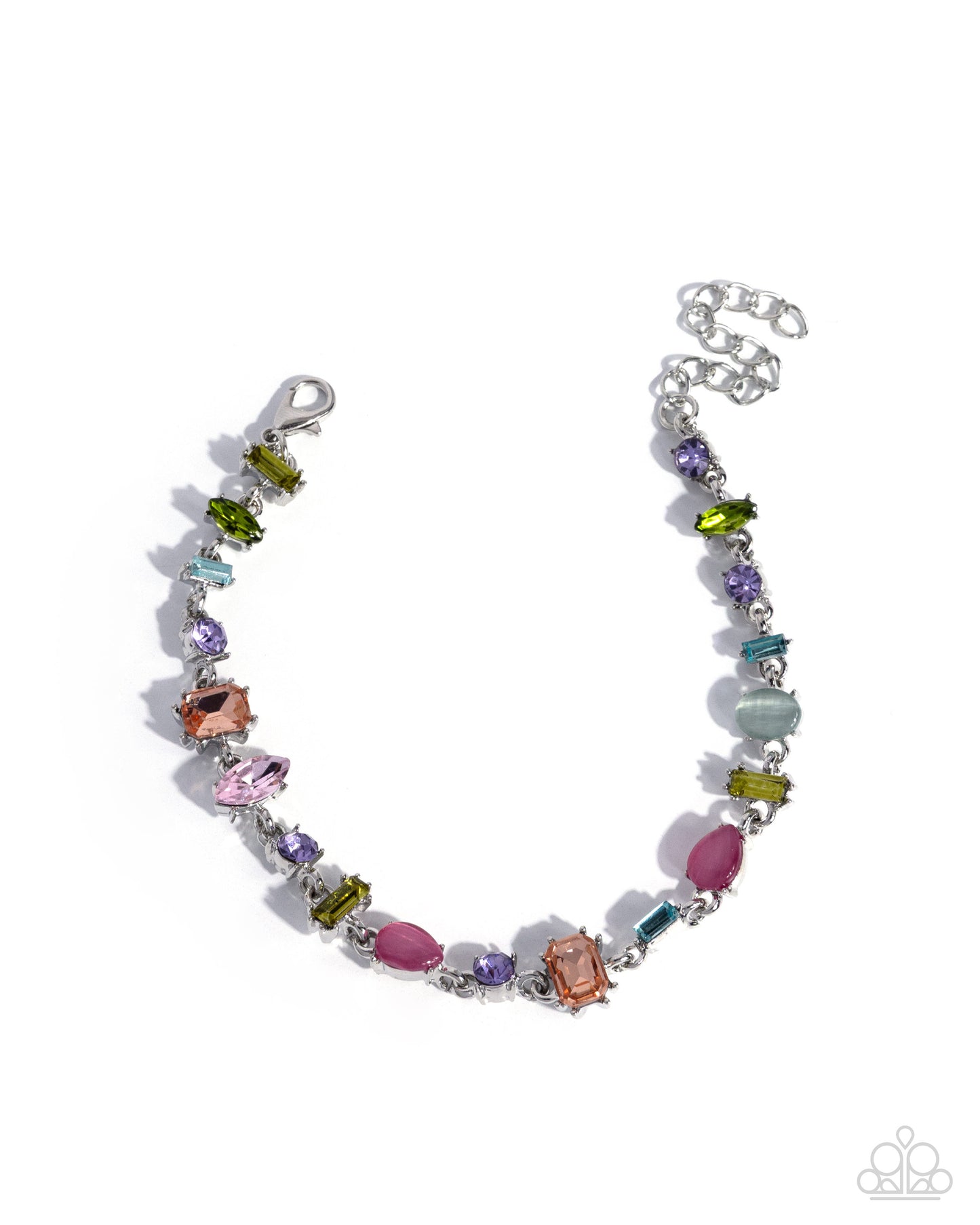 Multicolored beaded necklace on a white background