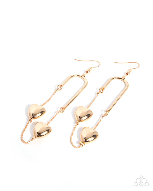 Captivating Cascade gold heart dangle earrings - Jewelry by Bretta