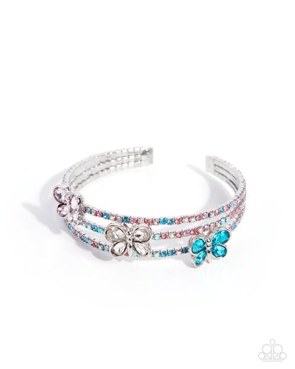 Butterfly Story multicolor crystal cuff bracelet by Jewelry by Bretta
