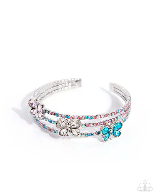 Butterfly Story multicolor crystal cuff bracelet by Jewelry by Bretta