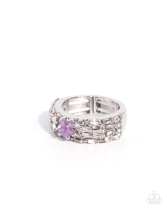 Whimsical Subscription - Purple Flower Stretch Ring | Jewelry by Bretta