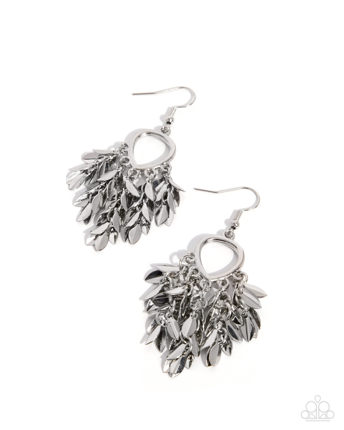 Fringe Freestyle silver leaf dangle earrings by Paparazzi Accessories