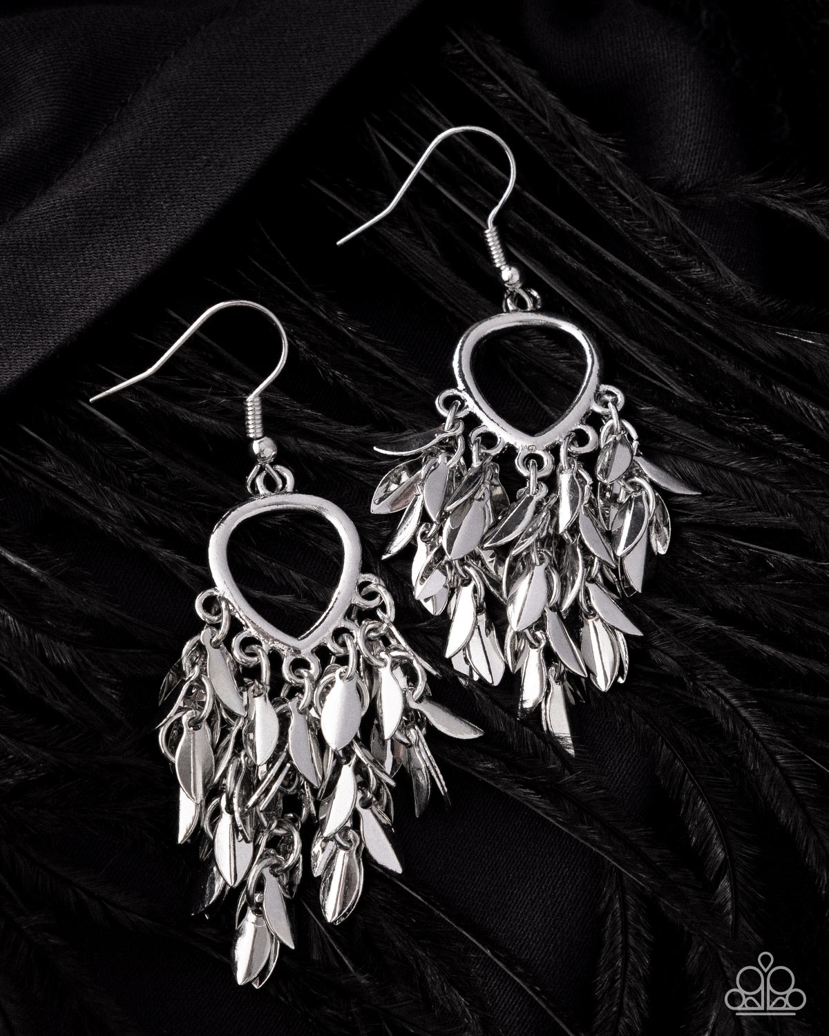 Fringe Freestyle silver leaf dangle earrings by Paparazzi Accessories
