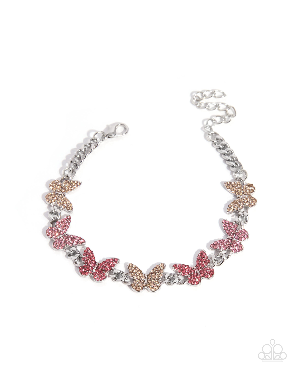 Bustling Butterflies pink rhinestone butterfly bracelet by Jewelry by Bretta