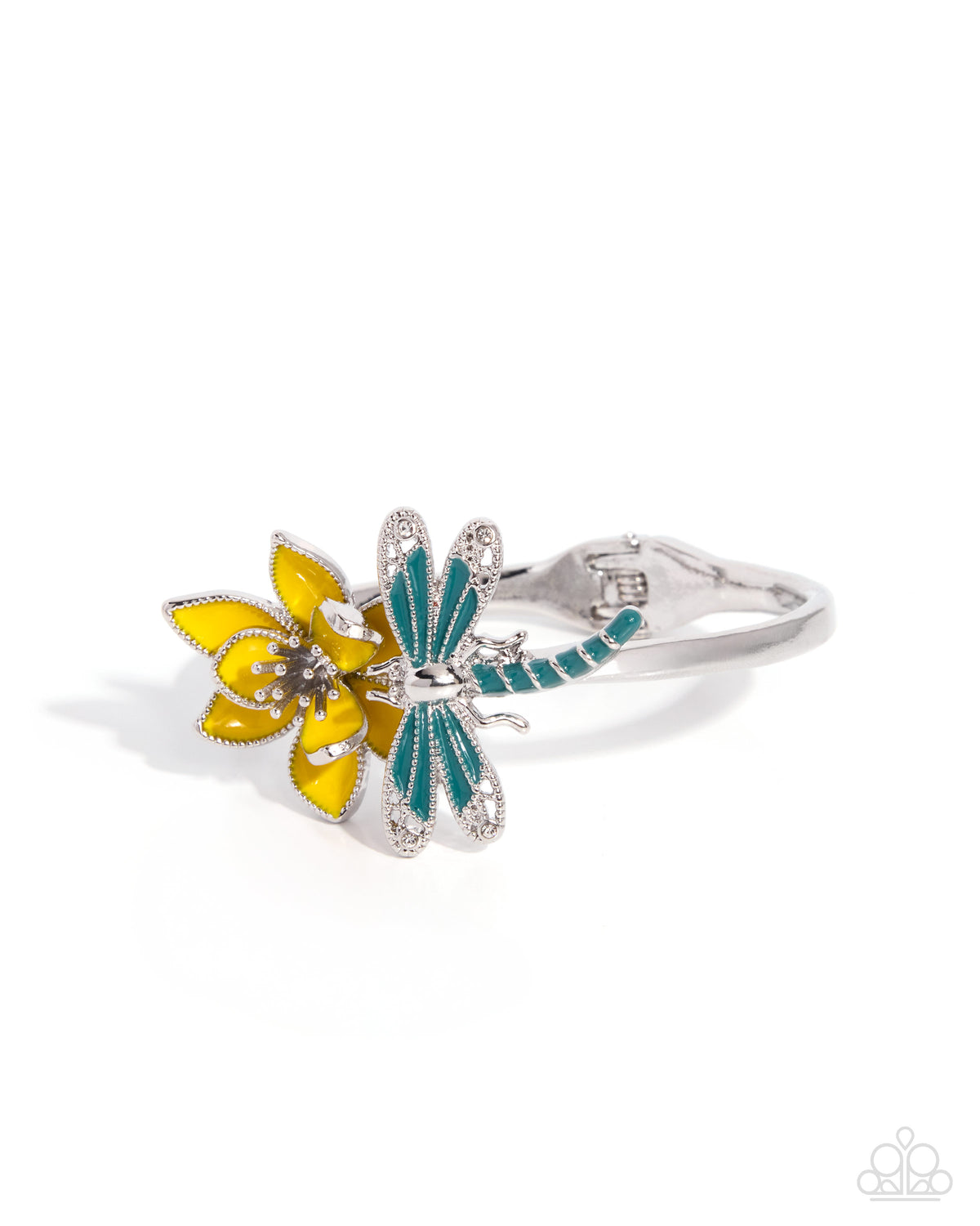Whimsical Wrap - Yellow Floral Cuff Bracelet by Paparazzi Accessories at Jewelry by Bretta