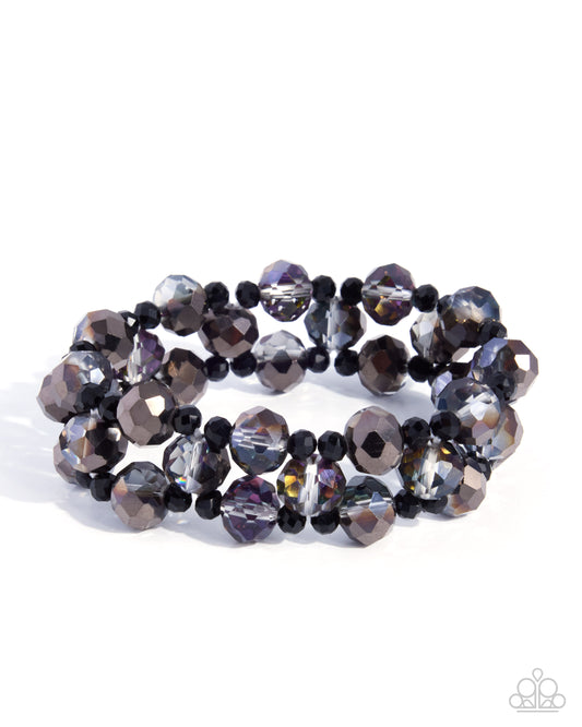 Seizing the Moment black smoky and iridescent gemstone stretch bracelet - product image 1