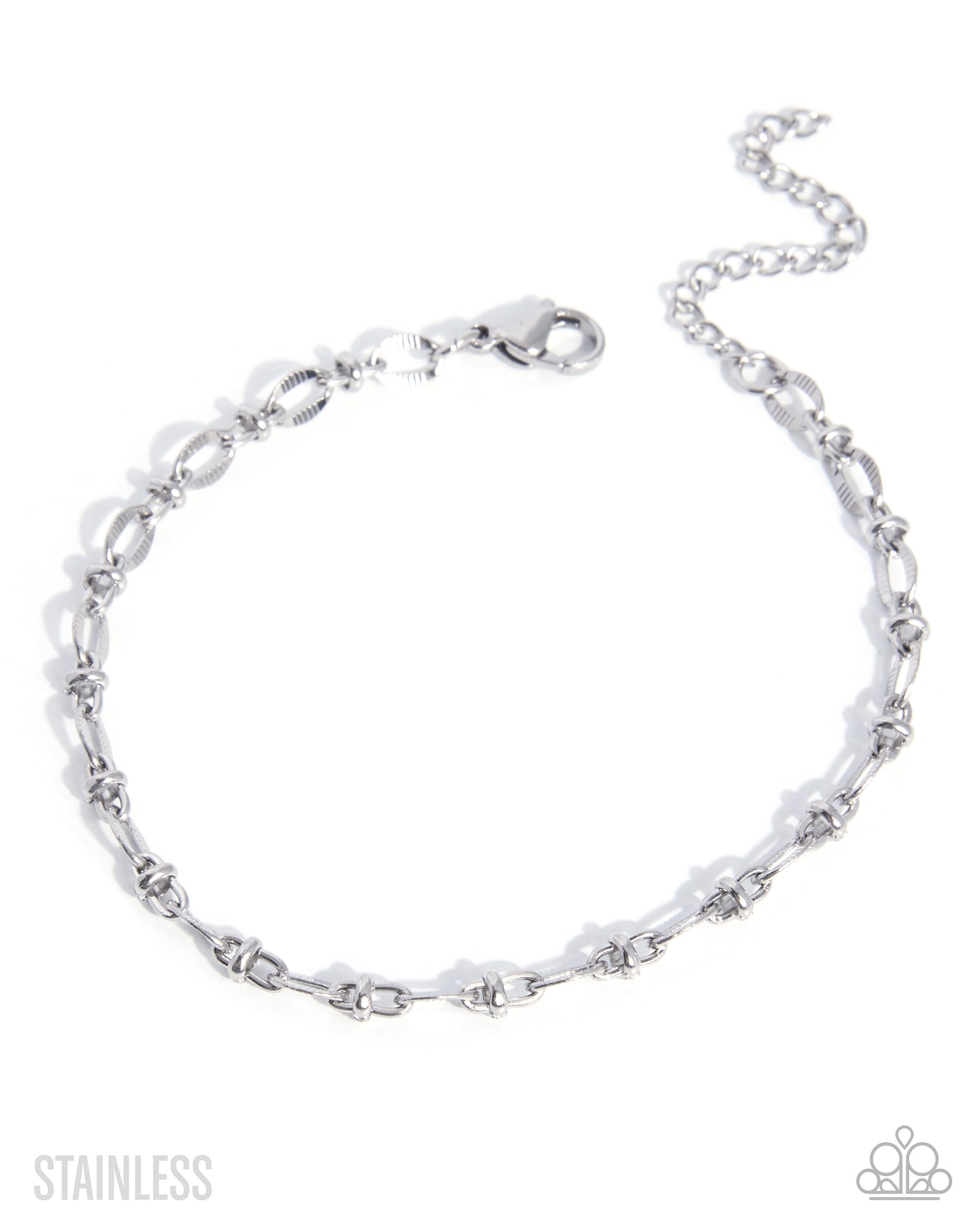 Simple Story stainless steel silver bracelet with clasp