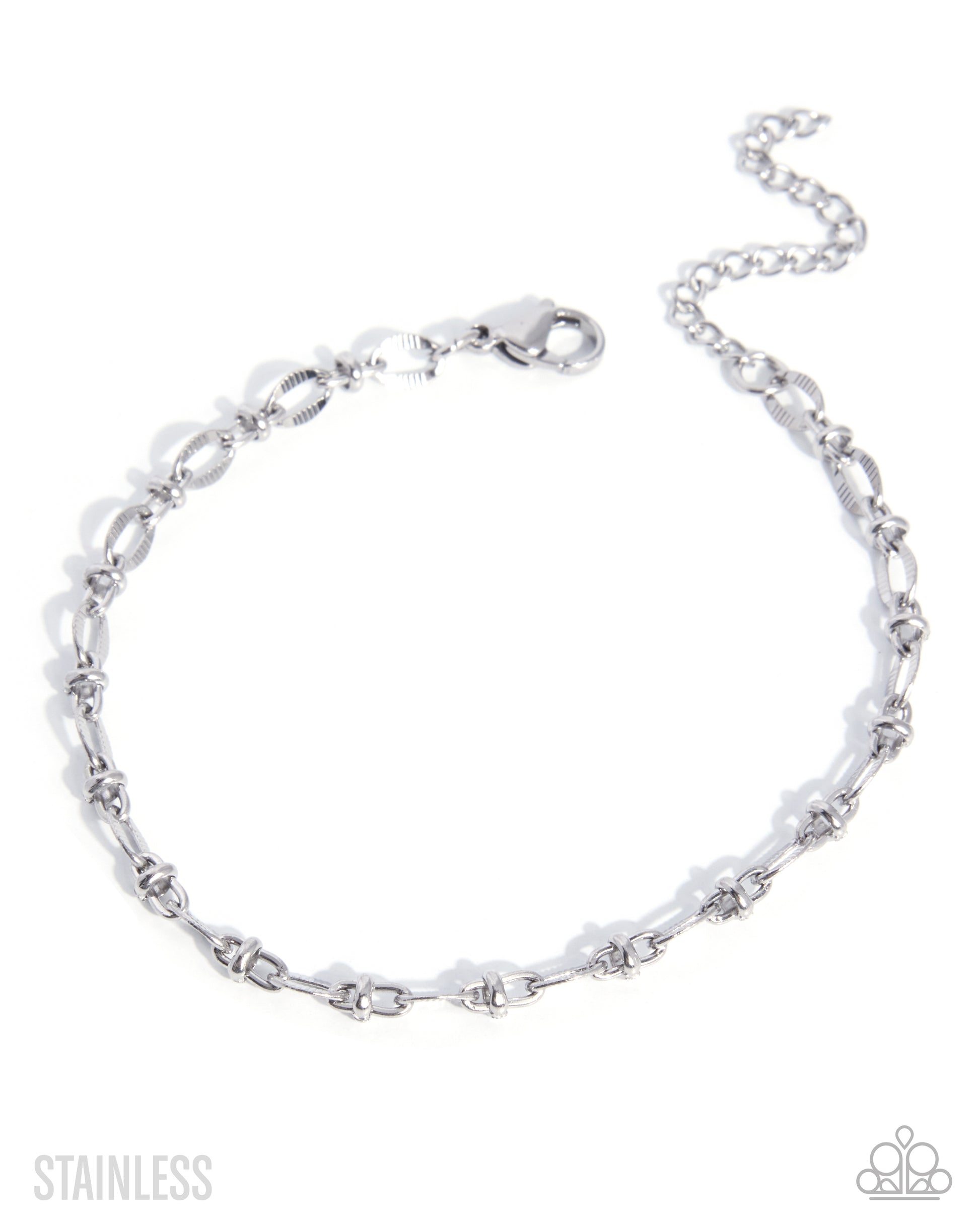 Simple Story stainless steel silver bracelet with clasp