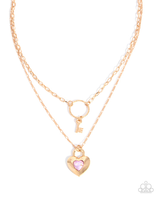Unlocking More Yellow Heart Lock Gold Layered Necklace | Jewelry by Bretta — photo 2