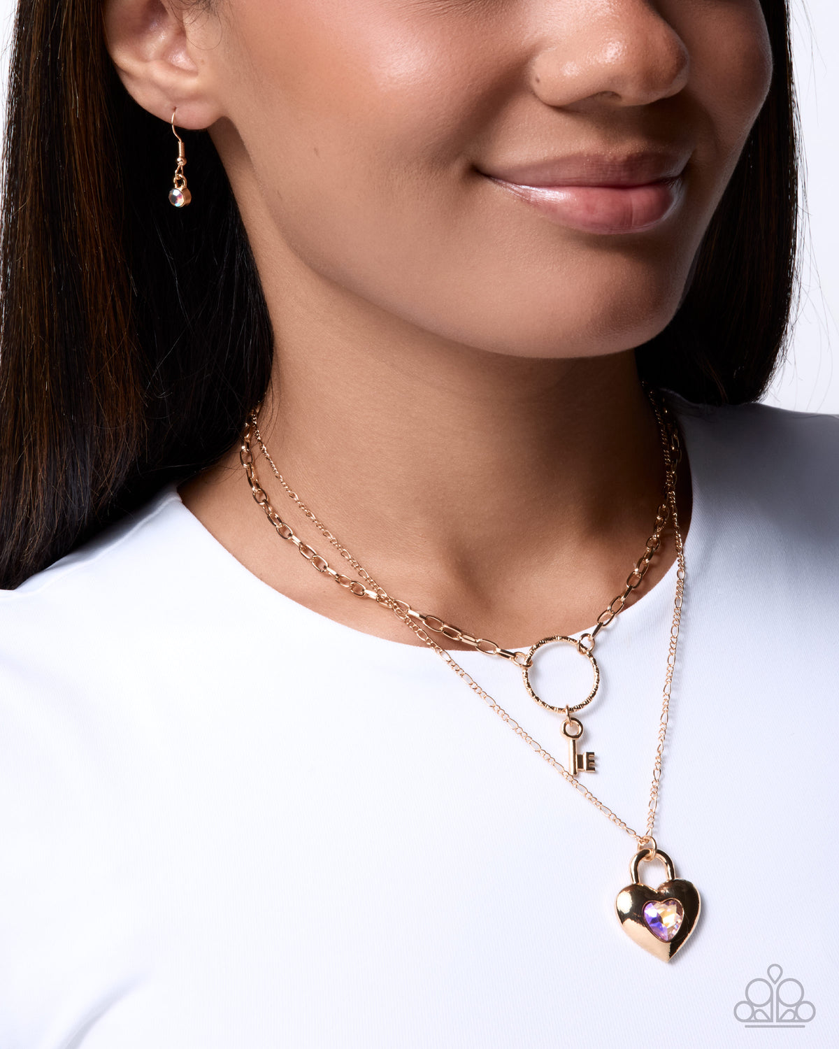 Unlocking More Yellow Heart Lock Gold Layered Necklace | Jewelry by Bretta — photo 1