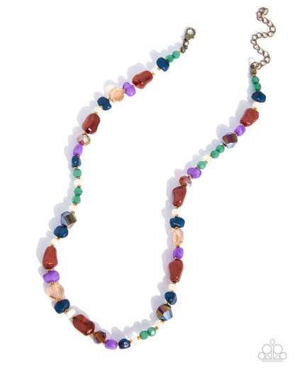 Shameless Stones multi natural stone necklace by Paparazzi Accessories
