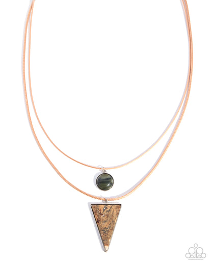 Grounded in Grace brown cord and natural stone necklace by Paparazzi Accessories