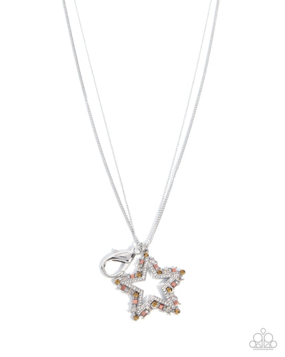 Celebrity Charisma multi rhinestone star lanyard necklace
