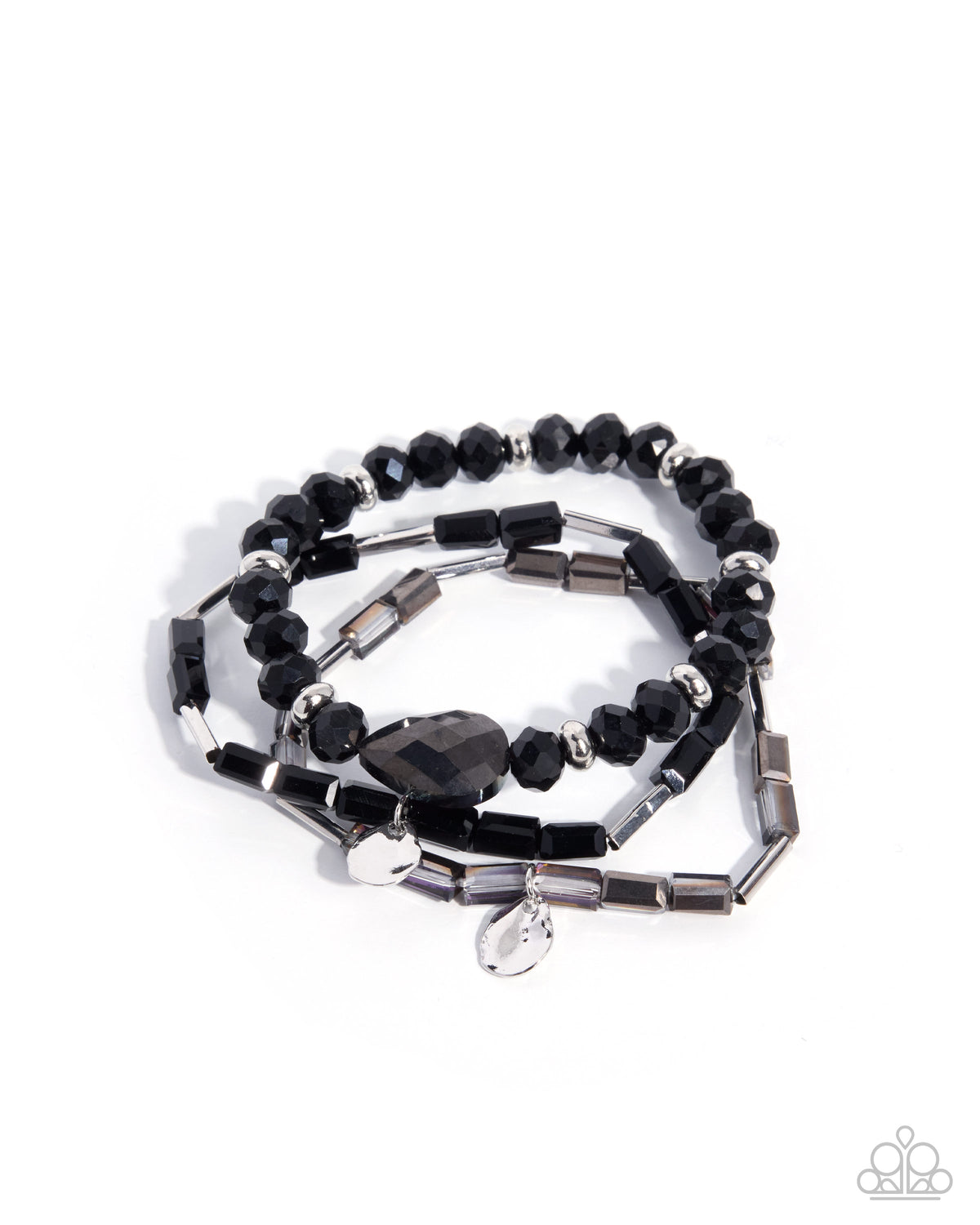 Paparazzi Up for the Challenge black mixed-bead stretch bracelet, product image | Jewelry by Bretta