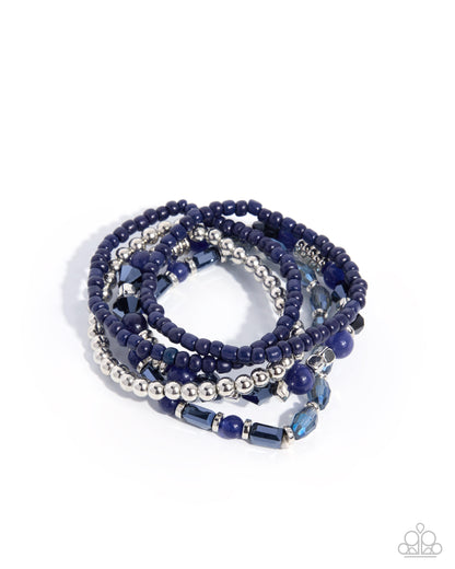 A Beautiful Blend Blue Beaded Stretch Bracelet Set | Jewelry by Bretta — photo 2