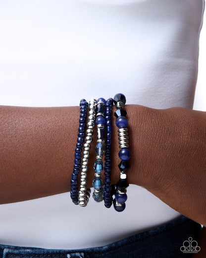A Beautiful Blend Blue Beaded Stretch Bracelet Set | Jewelry by Bretta — photo 1