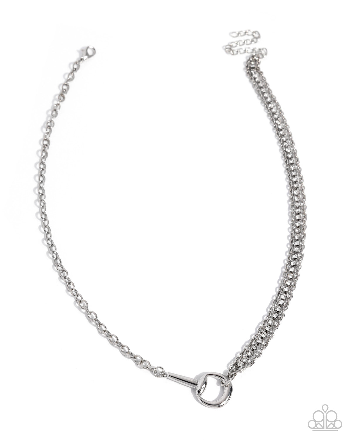 Layered Lullaby White Rhinestone Layered Necklace - Paparazzi Accessories at Jewelry by Bretta