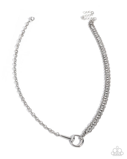 Layered Lullaby White Rhinestone Layered Necklace - Paparazzi Accessories at Jewelry by Bretta
