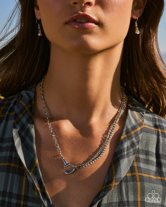 Layered Lullaby White Rhinestone Layered Necklace - Paparazzi Accessories at Jewelry by Bretta