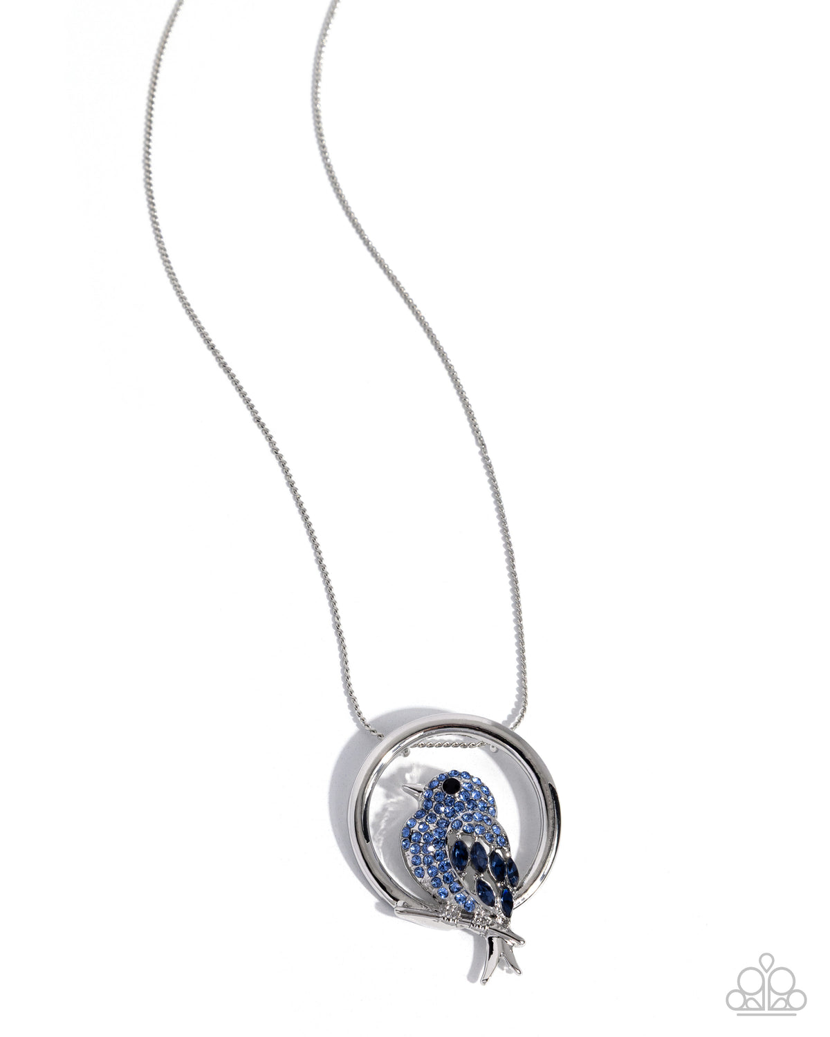 Adorable Aviation blue rhinestone bird necklace by Paparazzi Accessories