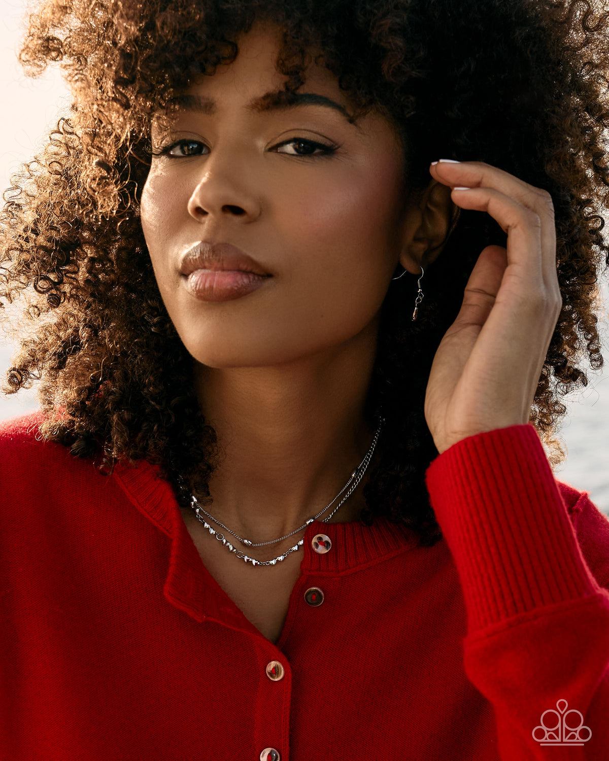 Adorable Artistry silver heart choker necklace by Paparazzi Accessories at Jewelry by Bretta - view 4