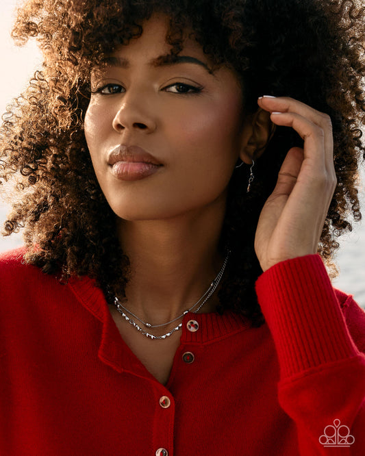 Adorable Artistry silver heart choker necklace by Paparazzi Accessories at Jewelry by Bretta - view 4