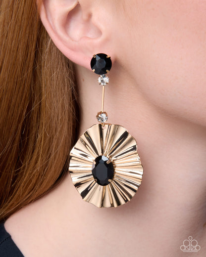 Crimped Champion black earrings alternate view