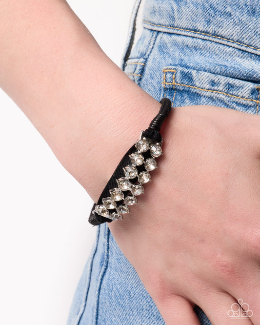 Simply Striking - Black Rhinestone Cord Bracelet | Jewelry by Bretta