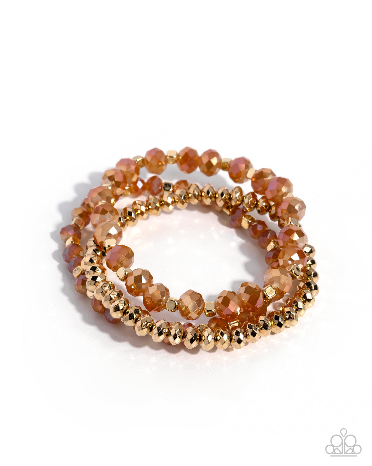 Playful Palette gold & orange bracelet set by Paparazzi Accessories at Jewelry by Bretta - view 1