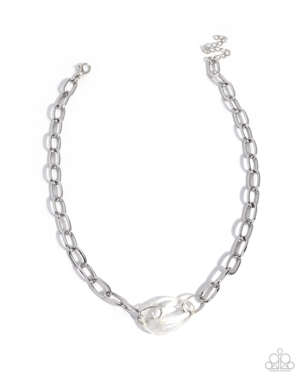 Here for the Refinement Clear Acrylic Oval Necklace by Paparazzi Accessories at Jewelry by Bretta - product photo 1