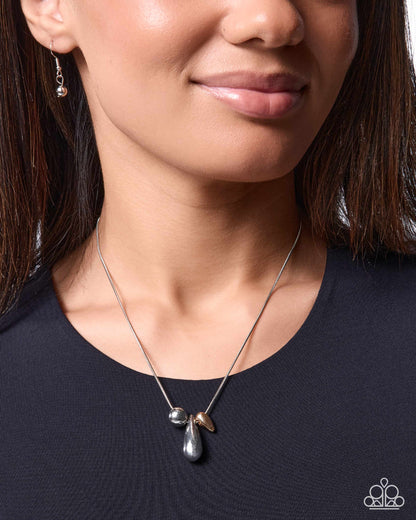 Mismatched Trio silver and gold beaded necklace by Paparazzi Accessories