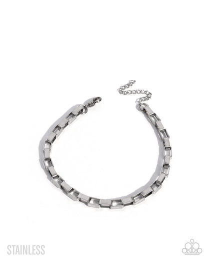 Daily Defiance Silver Stainless Steel Bracelet by Paparazzi Accessories
