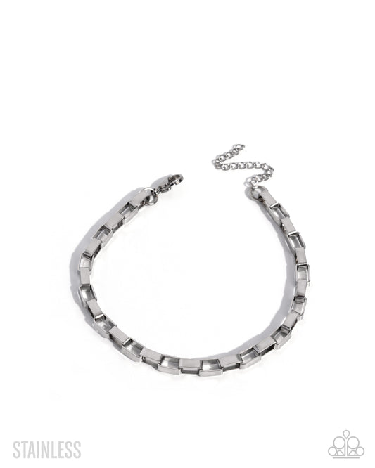 Daily Defiance Silver Stainless Steel Bracelet by Paparazzi Accessories