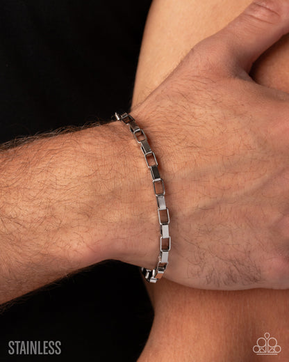 Daily Defiance Silver Stainless Steel Bracelet by Paparazzi Accessories - view 2