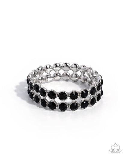 Elaborate Element Black Gem Stretch Bracelet by Paparazzi Accessories