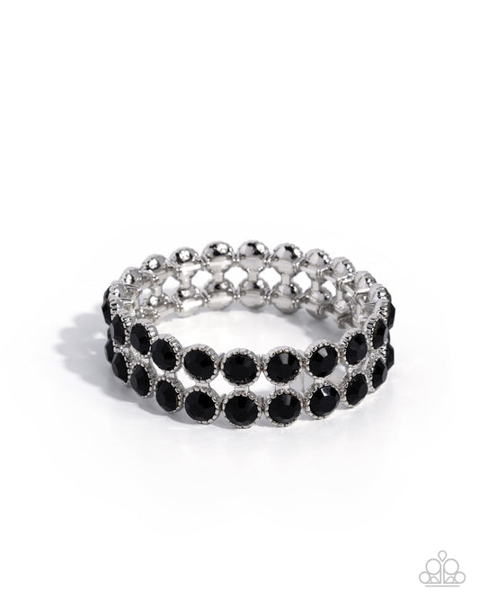 Elaborate Element Black Gem Stretch Bracelet by Paparazzi Accessories