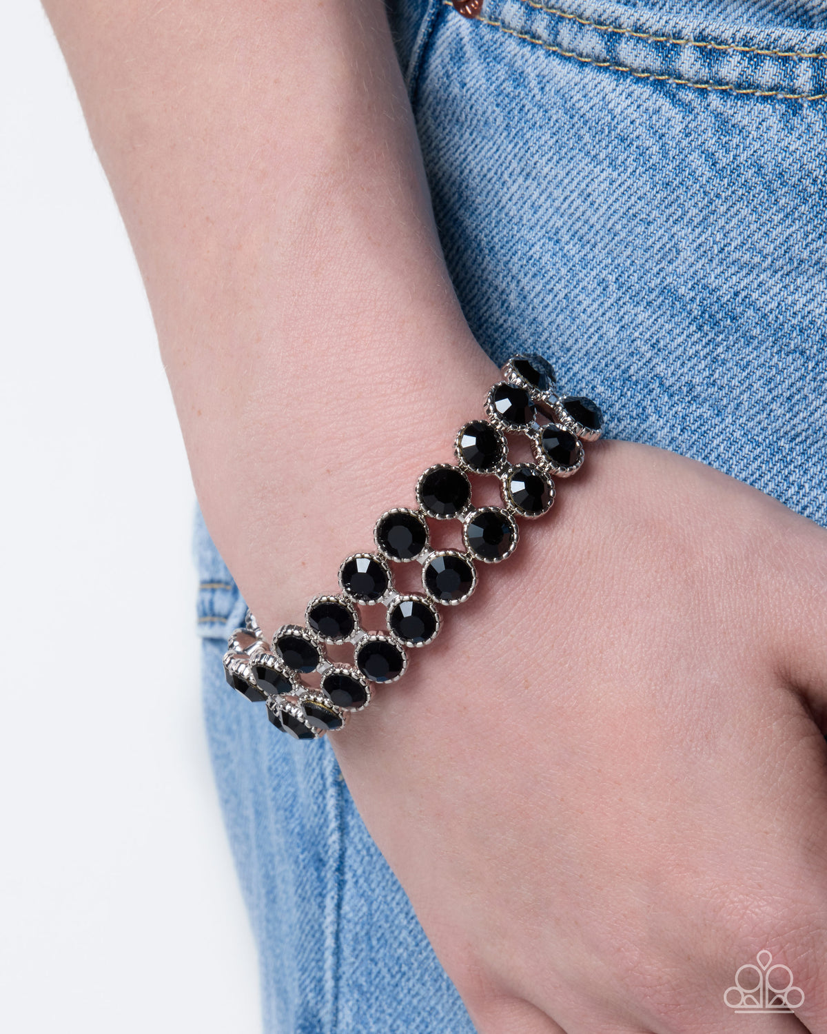 Elaborate Element Black Gem Stretch Bracelet by Paparazzi Accessories