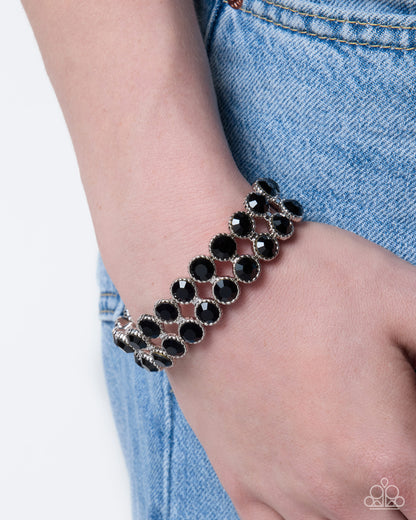 Elaborate Element Black Gem Stretch Bracelet by Paparazzi Accessories