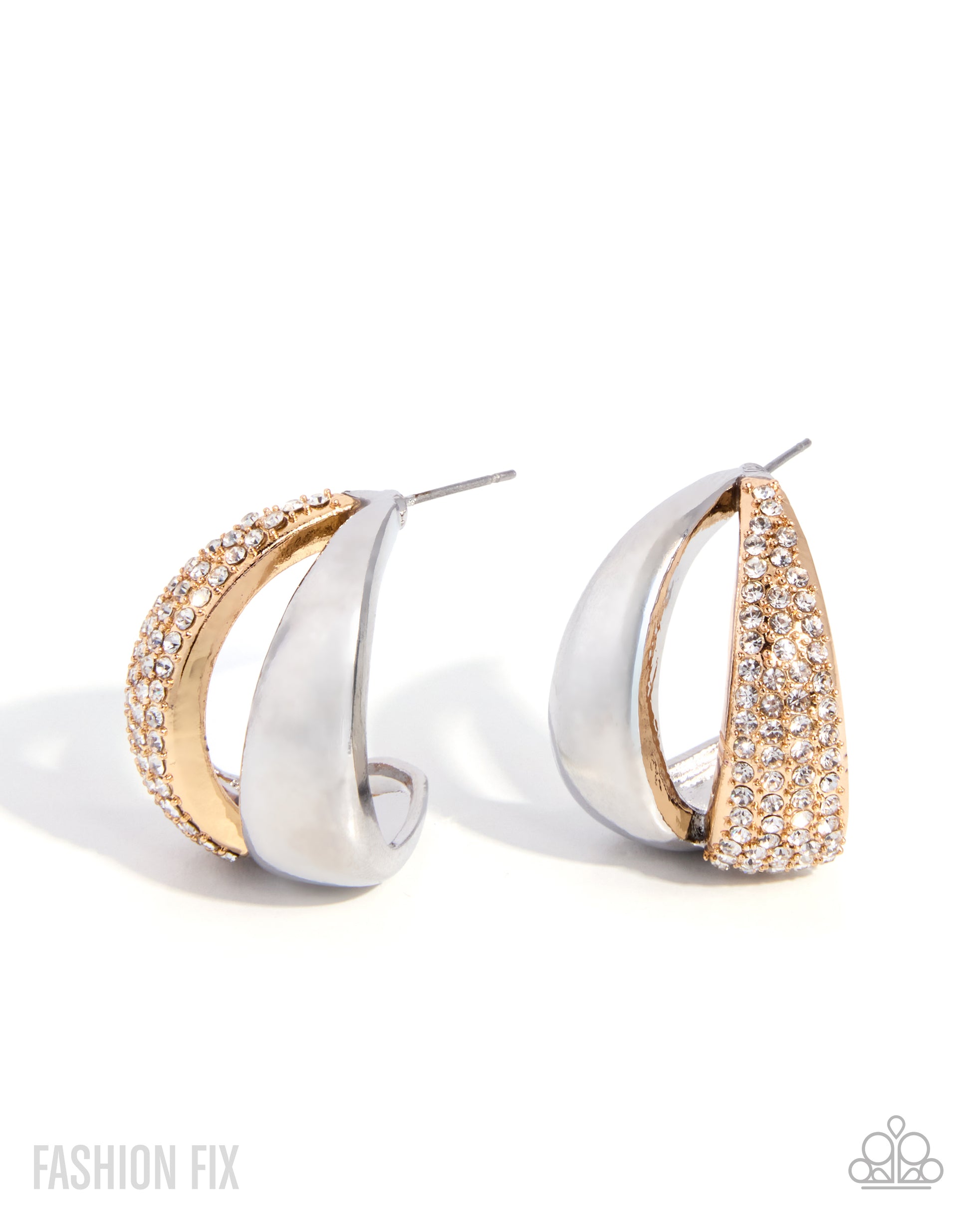 New York Note multicolor rhinestone hoop earrings