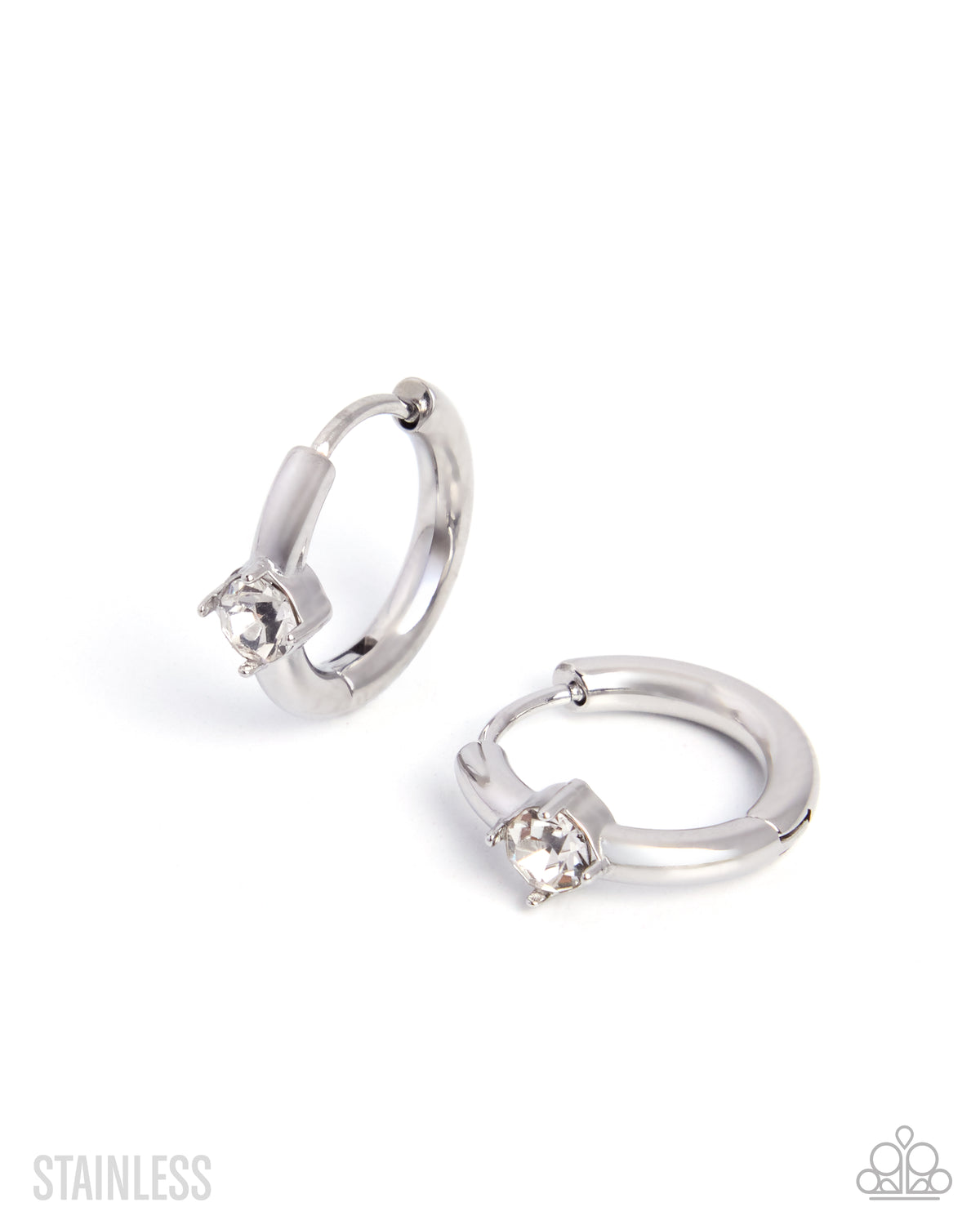 Stainless Setup Silver Hoop Earrings | Jewelry by Bretta