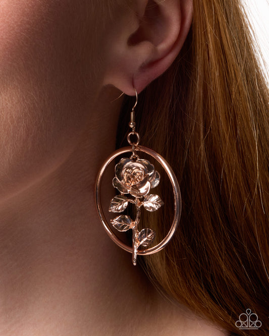 Fairytale Fate - Rose Gold Rose Dangle Earrings | Jewelry by Bretta